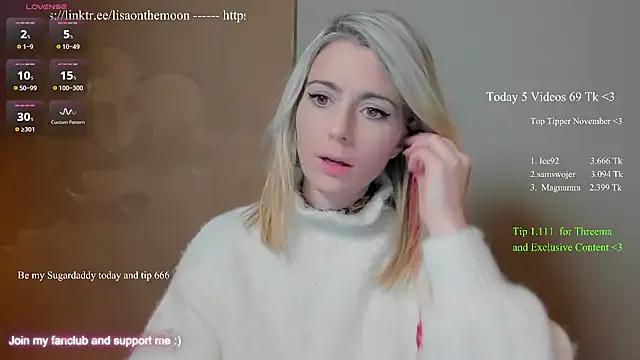 StripChat Lisaonthemoon is Freechat Lisaonthemoon — Last tipper gets 3 Videos